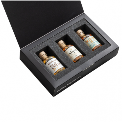 Whisky Box mit drei Flaschen